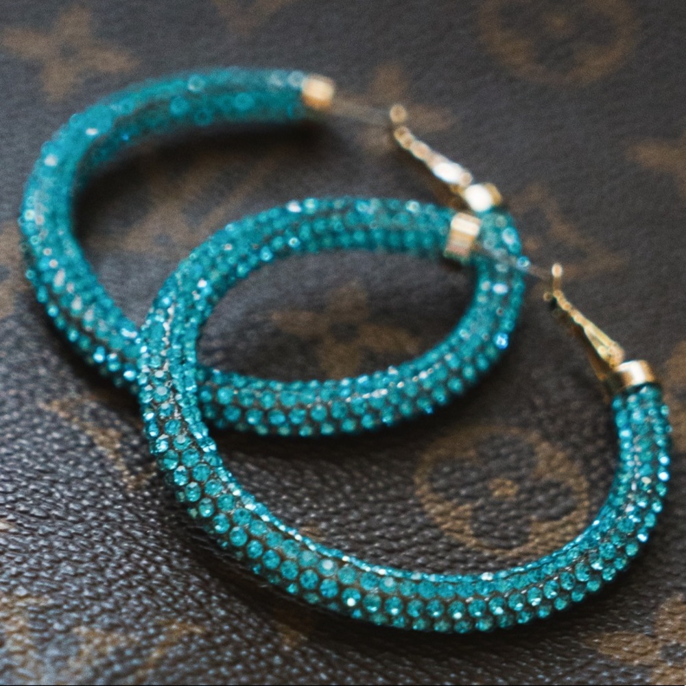 Blue hoop Earrings